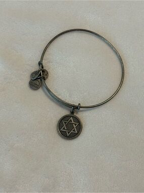 Alex and Ani Star of David Charm Expandable Silver Bangle Bracelet
